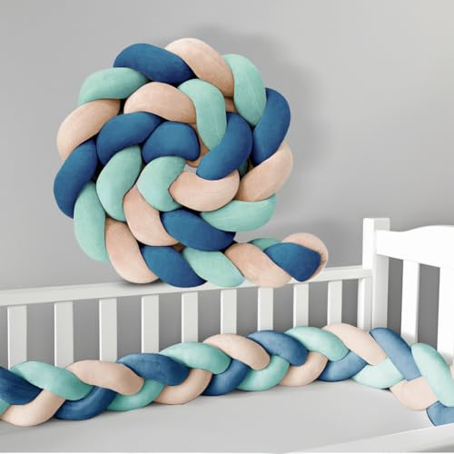 GYCF Cuscini Intrecciato Annodato, Serpente Letto Cuscino, Letto a Treccia Cuscino, Cuscino Coccoloso Soffice Intrecciato, Paracolpi Sponda Sponde Anticaduta,A25,2 m