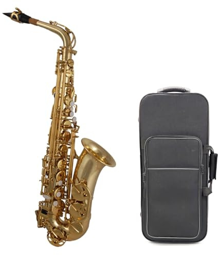 Tuyama TAS-135 saxofón alto en Mi♭ completo con estuche resistente, boquilla Soundman D5, curso de saxofón “Alto Saxophone Basics” (set de inicio)