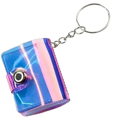 Photo Album Keyring Tiny Scrapbook Picture Cards Storage Holder Key Chain