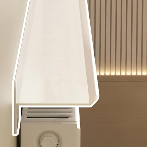Mensola sottile per radiatori in ghisa, ripiano superiore in metallo da 200 cm, con staffe, efficiente distributore di calore domestico, design salvaspazio per l'arredamento della casa