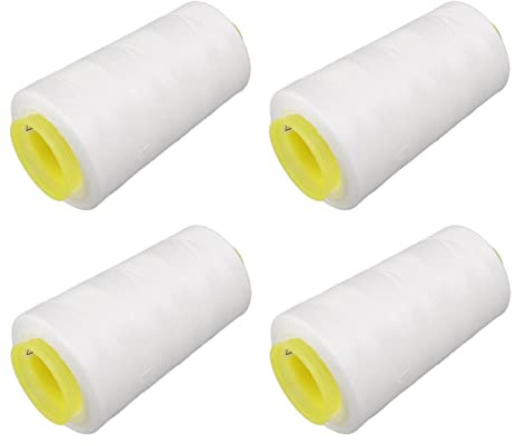 Jiawu Serger-tråd, 4-delad Premium Polyestertråd Robust Slitstark Polyestertråd, Symaskinstråd med Hand Användning för Quiltning Serger Overlock Hushållshantverk
