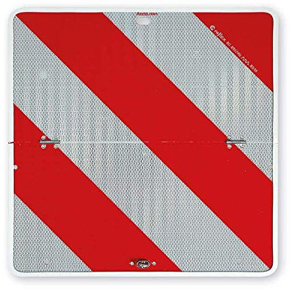 Nachtparkwarntafel Stahlblech horizontal klappbar mit Kantenschutz 423 x 423 mm Parkwarntafel Warntafel rechtsweisend