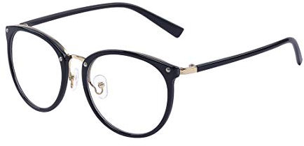 ALWAYSUV Retro Mode Vintage Print runden Metall Vollrahmen klare Linsen Brille für Frauen/Männer