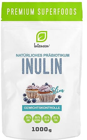Intenson Inulin Pulver 1kg | 100% Vegan | Natürliche Prebiotisches | Natürlichen Chicorée Wurzeln |