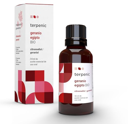 TERPENIC – Aceite Esencial de Geranio Egipto (Pelargonium graveolens) – BIO – 30 ml – Uso Oral – Equilibrio hormonal y bienestar emocional