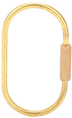 RiToEasysports D-ring Carabiner Clip with Screw Lock, Brass Key Chain Ring Quick Link Locking Carabiner Oval Shaped Keychain Key Ring Holders Mountaineering Camping Supplies Other Hiking Supplies