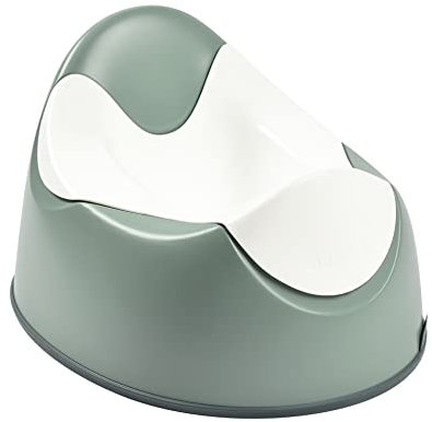 Béaba, Babytopf, Ergonomisches Töpfchen für Kinder, Rutschsicher, Hygienisch, Pflegeleicht, WC-Einsatz mit Handgriffen, Made in France, Salbeigrün