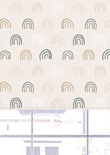 Lister Cartwright Kids Blackout Roller Blinds Windows Blind Easy Fit Child Safety Included Made to Measure(Classic Rainbow Multicolour Neutral, 90 cm Width x 140 cm Drop)
