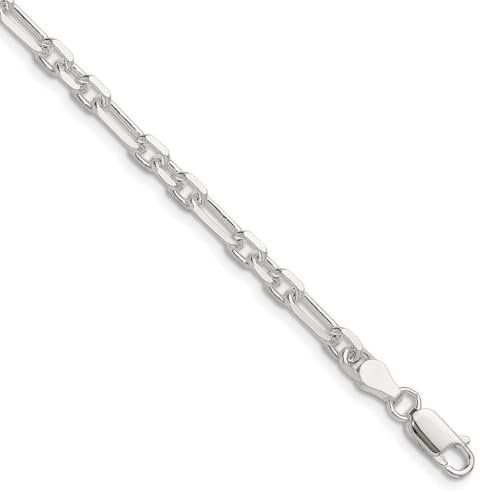Gliederarmband aus 925er-Sterlingsilber mit funkelndem Schliff, 4,5 mm, 3 kurze plus 1 lange Gliederkette, Armband für Damen und Herren, 20 centimeters, Metall Silber Sterling-Silber, Kein Edelstein