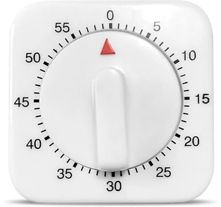 SULIVES Kitchen Timer, Egg Timers for Boiling Eggs, Timers for Cooking, Precise 0-60 Minute Timing, Easy-to-Use, Elegant White Design, Portable Cooking Assistant