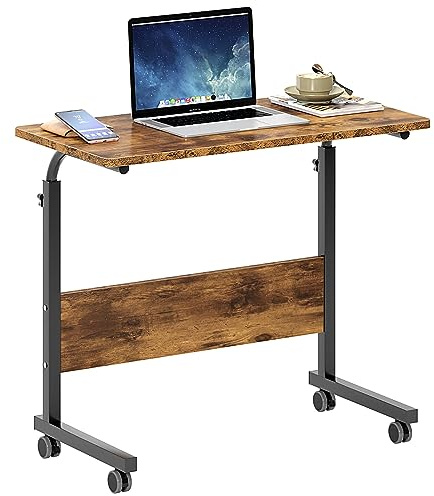SogesHome Schrebitisch Steh Sitz-Stehpult Höheverstellbar Computertisch Beistelltisch Pflegetisch Laptoptisch PC Tisch mit Rollen für Bett Sofa Krankenhaus Krankenpflege Lesen Essen