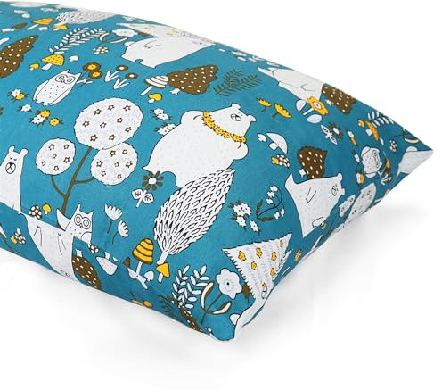 Kopfkissen Kleinkind mit Kissenbezug - weich Bio Baumwolle Kissen Kinder zum Schlafen - Atmungsaktiv Bedding Kleinkind Kopfkissen - Baby Kinderkopfkissen für Kleinkinder - 33x46 cm Kinderkissen