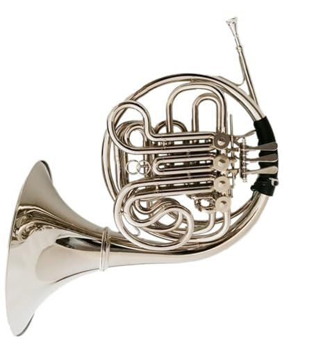 Zweireihiges Waldhorn-Instrument Mit 4 Tasten, Geteilter Typ F/B, Flaches, Vernickeltes Messing-Waldhorn Mit Koffer Waldhorn-Set