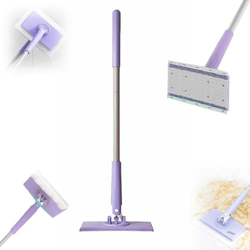 Trapeador automático de toallita, trapeador plano sin lavado a mano giratorio de 360 ​​​​°, mini trapeador multifuncional for toallas faciales completamente automático, mini trapeador con cambio autom
