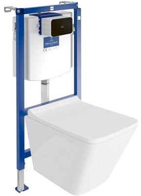 Lavita ViConnect H112 WC encastré avec panneau de commande + évier mural suspendu sans bord + abattant WC complet encastré