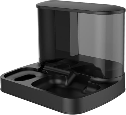 Dispensador de comida y agua, gran capacidad, comedero para gatos y perros, antideslizante, práctico cuenco de comida para gatos, dispensador automático de comida, cuenco de comida integrado para