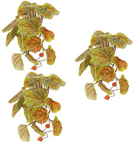 BESPORTBLE 3stücke Hängende Kunstpflanze Für Terrarium Künstliche Reptilien-Dekoration Mit Saugfuß Lebendige Grüne Für Eidechsen Frösche Und Aquarien Pflegeleicht Und Langlebig
