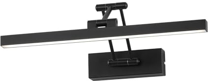 Pasoar LED Spiegel Lampe Badezimmer 40 cm, Rotation, IP44, Cool White 5500K, Schwarz