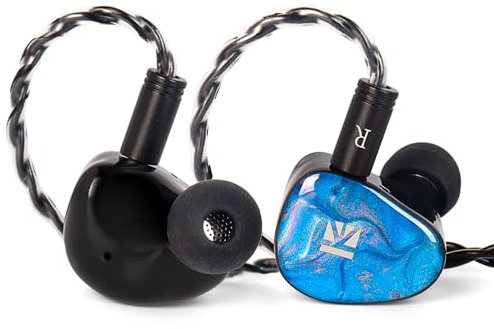 KEEPHIFI KBEAR KB02 In Ear Monitor IEM Cuffie,10mm Elastico a Conduzione Ossea Auricolari Con Filo,Diaframma Placcato in Berillio DD Ibrido Cuffie DJ Professionali Deep Bass per Musica,Gaming,Cantanti
