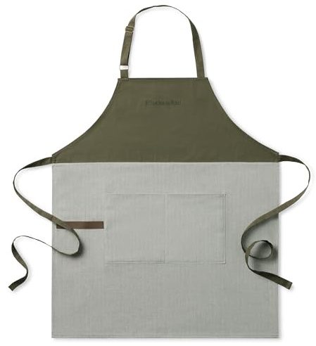 KitchenAid® Evergreen Design Series Herringbone Apron, 100% Cotton, Adjustable Straps, Deep Forest Green, 32x28