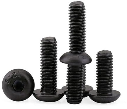 DEPYEE 2/10/50 Stück M5 M6 M8 Linsenkopfschrauben mit Innensechskant, 12,9 Güteklasse, Schwarz(10pcs,M8x30)