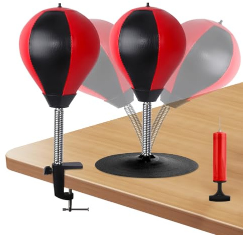 Punching Ball - Sacco da boxe per scrivania, con ventosa, morsetto da tavolo e accessori, per tavolo da ufficio e bancone