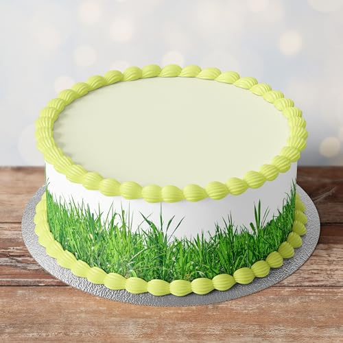 Edible Pre-Cut Grass Border Ribbon Cake Wrap x 3 Fondant Cake Topper Decoration - Ideal For Decorating Your Cakes And Easy To Use