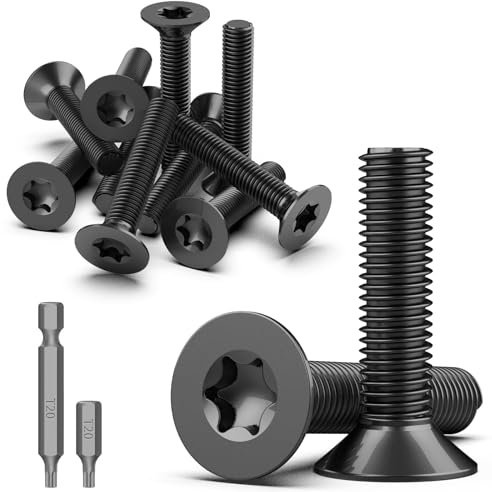 TXXATX Lot de 30 vis à tête fraisée M4 en acier inoxydable A2 V2A à tête fraisée Torx M4 x 25 mm Noir