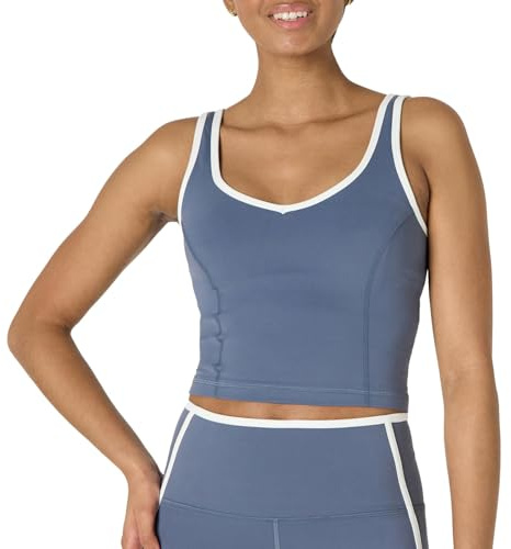 Amazon Essentials Damen Sporttop mit Integriertem BH, Aktives FormFlex-Tanktop mit Leichtem Halt und Verkürztem Schnitt, Butterweich