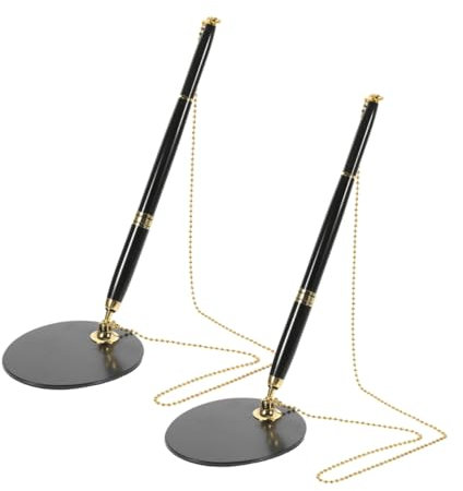 BCOATH 2stücke Sichere Kugelschreiber Mit Kette Und Schwarzer Für Hotels Und Einzelhandelsgeschäfte Eleganter Ergonomischer Schreibtischstift Mit Standfuß