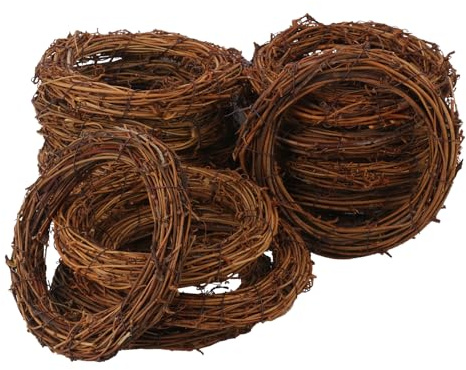 Geytetqi 15 PCS Natural Grapevine Wreaths, 6 Inch Beautiful Vine Branch Wreath for DIY Crafts and Christmas Decorations, Ideal for Wedding Decor