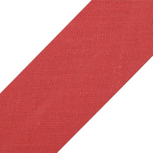 cyclingcolors 1x Schrägband aus 100% Baumwolle Breite 20 mm Länge 25 m Hochwertiges Einfassband Baumwollband Schrägband Ideal zum DIY, Rot