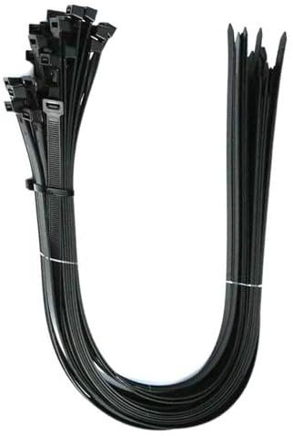Cable Ties, 50Pack Plastic Cable Ties 450mm×4.8mm, Heavy Duty Strong Nylon Premium Self Locking 17.72 inch/45cm, Extra Long Zip Tie Wraps for for Tidy Wires Workshop Home & Garden (Black)