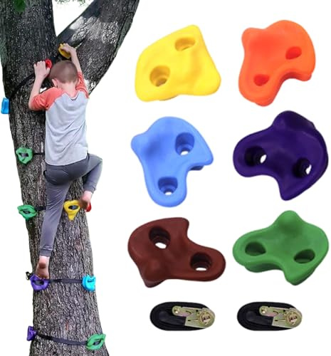 Soportes de escalada de árboles, soportes de mano para escalada – Equipo de práctica de gimnasia juvenil para el hogar, parque infantil, patio, puerta exterior, niño y niña