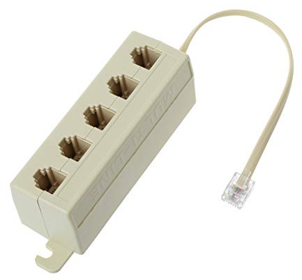 Shuade RJ11 Telephone Splitter 6P4C Male To 5 Way 6P4C Female Outlet Modular Splitter Adapter Adapter Plug To Usb Cable Cable Usb Plug Outlet For Headset Cord Cables For Computers Plugs