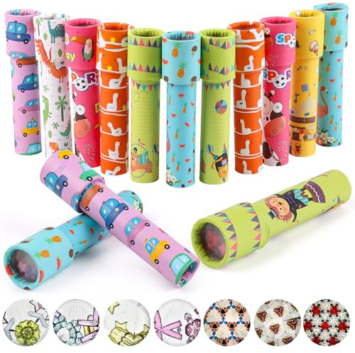 LOMIMOS 12 Stück Klassisches Kaleidoskope，Vintage Lernspielzeug Mitgebsel Kaleidoskop Bastelset für Kindergeburtstag, Neujahr,Weihnachten,Taschenfüller,Schule,Klassenzimmer,Preise(Zufällige Farbe)