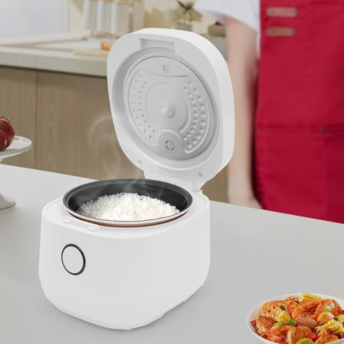 Elektrischer Mini Reiskocher 5L Multikocher mit 24h Timer, Antihaft-Innentopf und Dampfkorb, kompakter Rice Cooker für 3-5 Personen, 28 x 24 x 22 cm