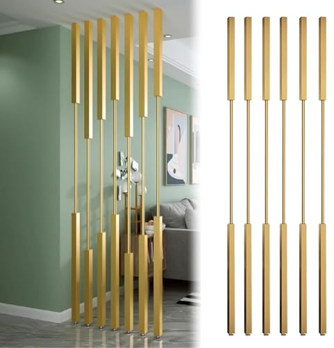 Privacy Partition Wall Panels 10 Pack 85cm/33 Metal Slats Temporary Room Divider Decorative Office Column Soundproofing Space Separator for Home & Office Use