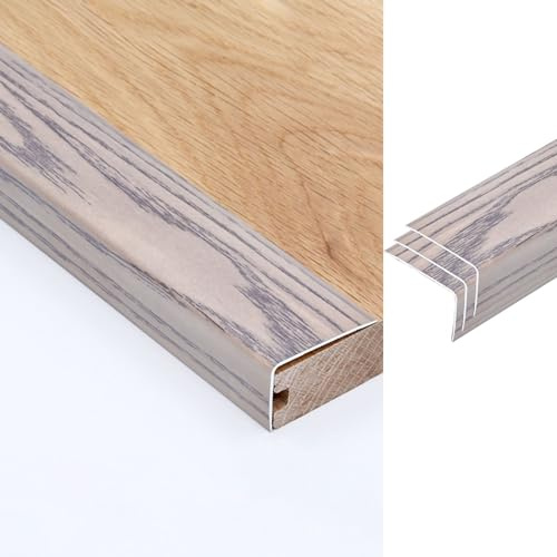 Bordatura per gradini in Alluminio, 3 Pezzi, Tappi terminali per Scale Interne per gradini in Legno/Protezione per Bordi di gradini in Piastrelle Larghe 1-2/5 per gradini di Scale con moque