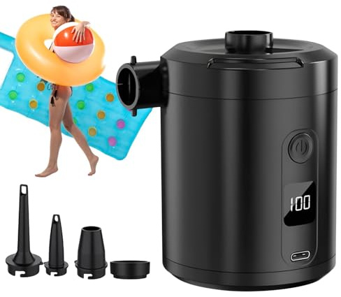 Cordless Air Mattress Pump - Charging Quick Inflate Tool, Automatic Blow Up Device for Pool Floats, Sleeping Beds, Swimming Rings, Outdoor Camping Road Trip, Lightweight Portable Inflatable Accessory