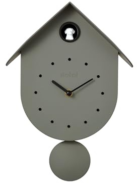 I-TOTAL - Bunte Kuckuckucksuhr mit Hund - Modernes Design, dekorative Uhr für Haus, Küche und Kinderzimmer (Olivgrün)