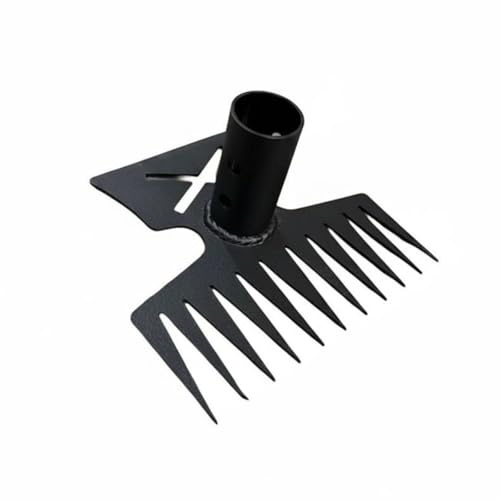 Gralara Cabeza de Rastrillo de 11 Dient Puntas Engrosadas Cabezal Rastrillo Metálico No Se Flexiona para , Jardineros, rreno Siembra , Rastrillo De 11 Dientes En Forma De X Solo Cabezal