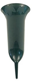 greemotion Grabvase Grün, Steckvase 1,3L, Vase für Grab 42cm, Grabdeko Kunststoff, Blumenvase für Grab, Trauerschmuck Blumen-Vase, robuste Friedhofsvase, witterungsbeständiger Grabschmuck