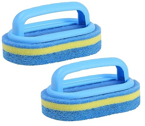 TRKETK 2 Stück Reinigungsbürste, Allzweck-Scheuerschwammbürste Schwammbürste Handbürste Reinigungsschwammbürste mit Komfortablem Ergonomischem Griff für Badezimmer Küche Badewanne Toilette Wandboden