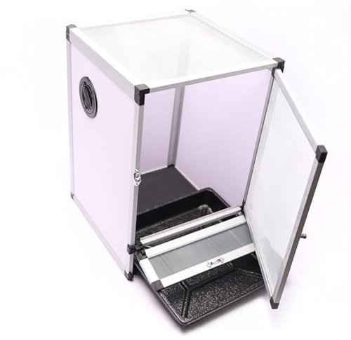 MegLob Reptilienterrarium Mit Einer Tür Mit Einer Tür, Einem Silbernen Großen Reptilien -Fütterungsbox Mit PVC -Tablett, Reptilienwachstumstank Mit Reserviertem Drahtanschluss,Screen Door s