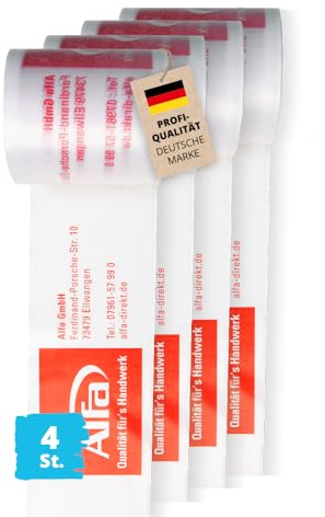 4x Alfa 100m Dachrinnenschlauch Ø 130mm Profi Fallrohr-Ersatz LDPE-Folie | Profi-Qualität Schlauchfolie für Regenwasser - 0,1 mm starke Rolle zur Rohr-Abdeckung oder als Regenschutz-Abflussschlauch