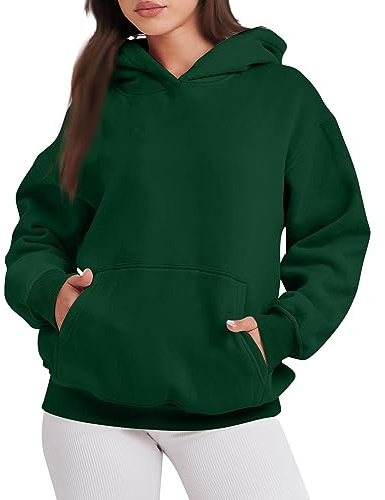 Générique Sweat Long Femme Sweats Femme Bureau Long Sleeve Zippé Hoodie Mode Grande Taille à Capuch Sweat Madame Moelleux Motif Automne Large Vert foncé Lot T Shirt Homme S