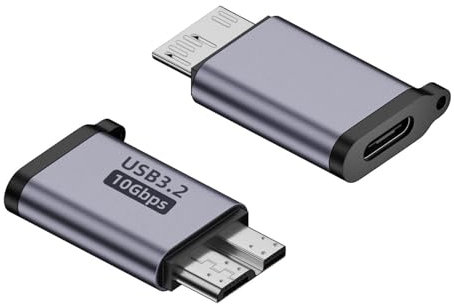 BIVOFU 10Gbps USB C Buchse auf Micro B, 2 Stück USB Type C Buchse auf USB 3.0 Micro B Stecker Konverter für Datenübertragung für SSD Laufwerke, Tablet, Kamera, Laptop - 2 Stück