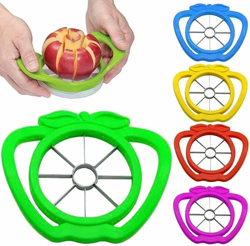 Hithika Apple Fruit Cutter,Slicer,Divider,Corer,Wedger,Stainless Steel,Slicer for Apples,Pears,Fruits,Ergonomic Handle, Easy Grip, Sharp Blade,Large(8 Slices)
