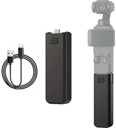 XBERSTAR Pocket 3 Batteriegriff für DJI Osmo Pocket 3 Portable Power Handle 4500mAh Kamera Tragbare Powerbank (Schwarz)